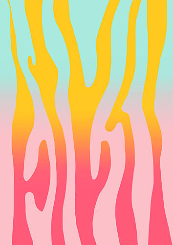 Vibrant Fluid Stripes Art Print by Bainai