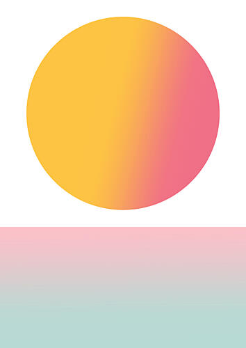 Gradient Sun Horizon Art Print by Bainai