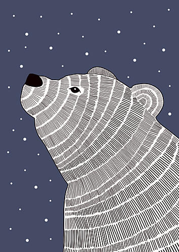 Polar Bear Stargazing Art Print by Bainai