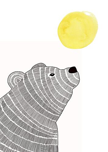 Bear Gazing at Sun Art Print by Bainai