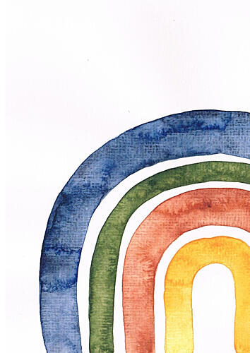 Earthy Rainbow Arc Art Print by Bainai