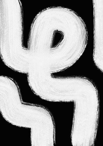 Dynamic White Curves Art Print by Bainai