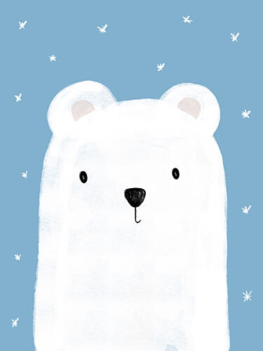 Cute Polar Bear Art Print by Bainai