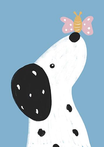 Dalmatian with a Butterfly Art Print by Bainai