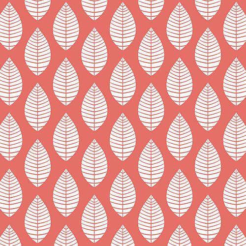 Coral Botanical Pattern Art Print by Bainai