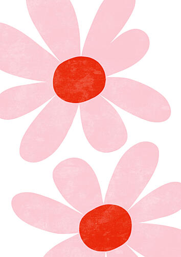 Modern Pink Blooms Art Print by Bainai