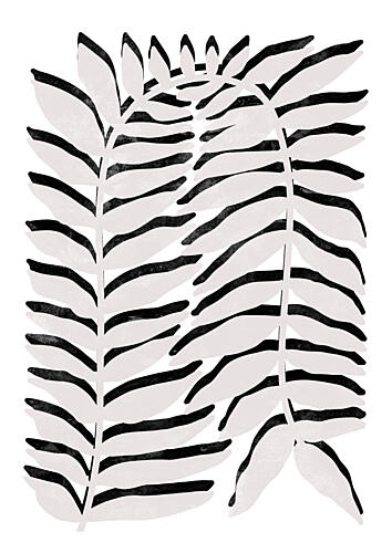 Abstract Jungle Leaves Art Print by Bainai