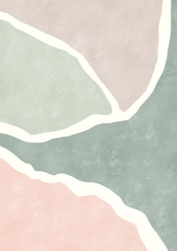 Soft Pastel Shapes Art Print by Bainai