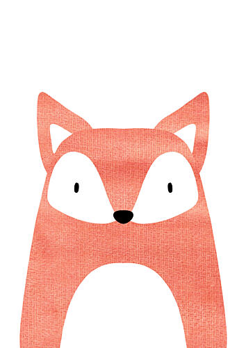 Cute Peeking Fox Art Print by Bainai