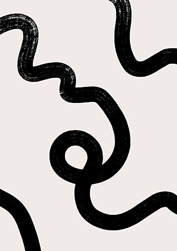 Abstract Flowing Curves Art Print by Bainai
