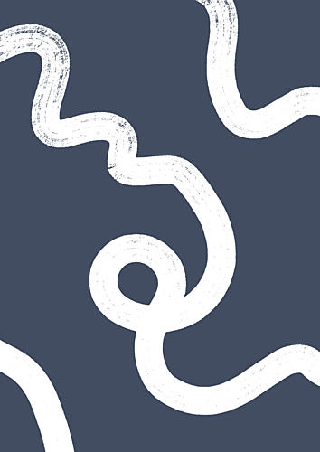 Wavy Abstract Lines Art Print by Bainai