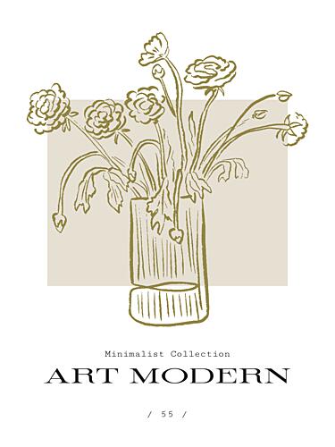 Flower Vase Sketch Art Print