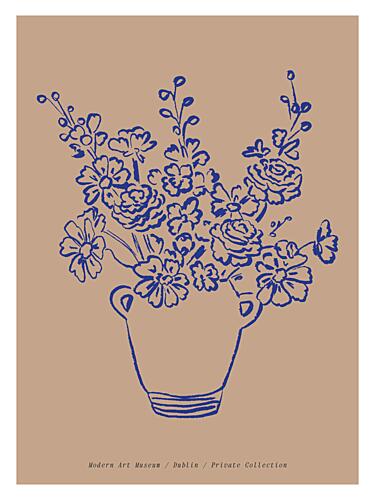 Blue Floral Elegance Art Print
