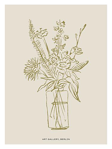 Floral Line Vase Art Print