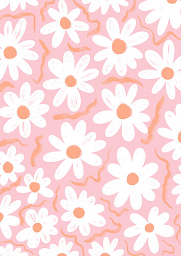 Sweet Pink Daisies Art Print by Bainai