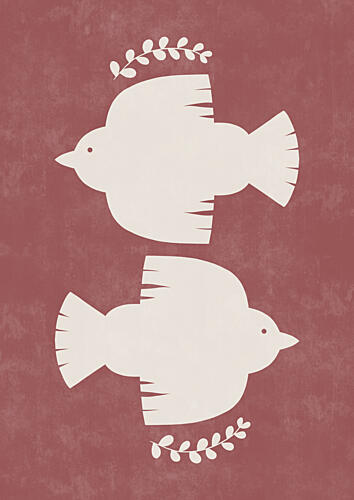 Peaceful Doves Art Print by Bainai