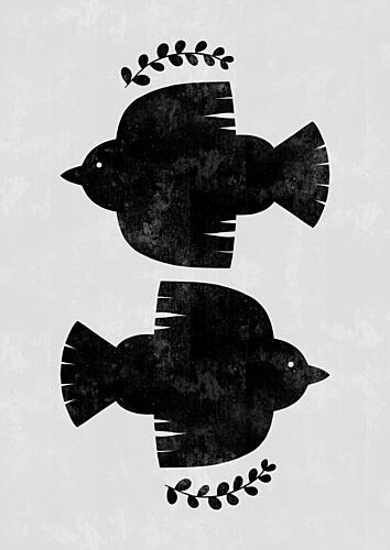 Two Peaceful Doves Art Print by Bainai