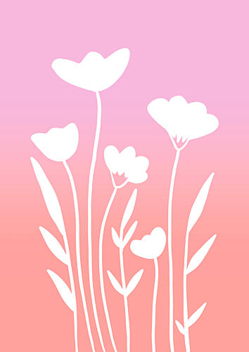 Soft Pink Flowers Art Print by Bainai