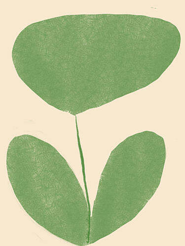 Minimal Green Blossom Art Print
