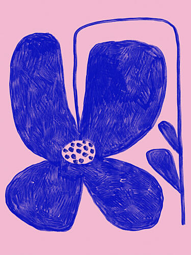 Blue Blossom Burst Art Print