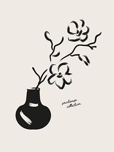 Monochrome Blooms Art Print