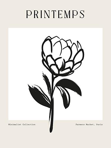 Black Ink Bloom Art Print
