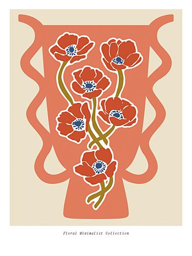 Vibrant Poppy Vase Art Print
