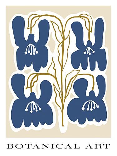 Blue Blossom Ballet Art Print