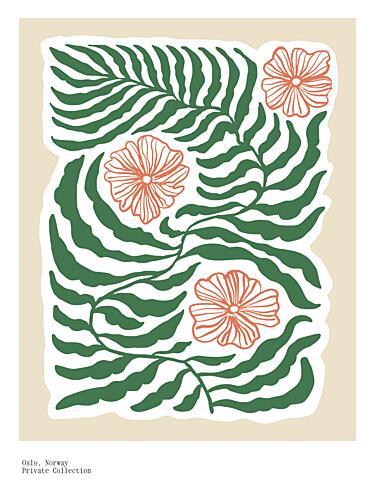 Leafy Blooms Art Print