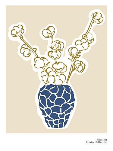 Azure Vase Blooms Art Print
