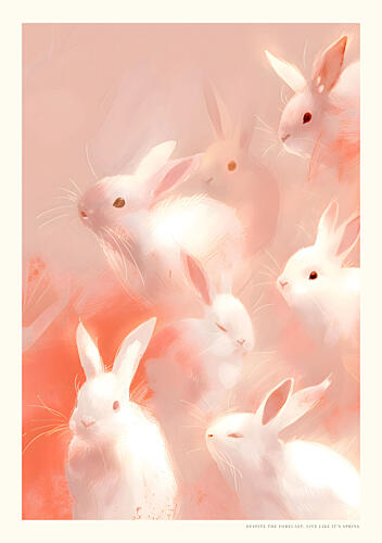 Whispering Bunnies Art Print