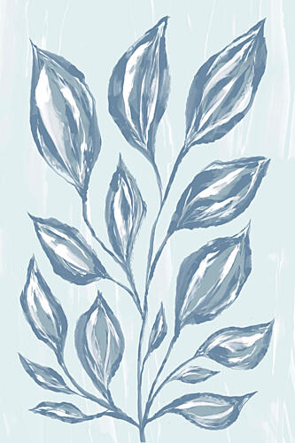 Soft Blue Botanical Art Print by Martina