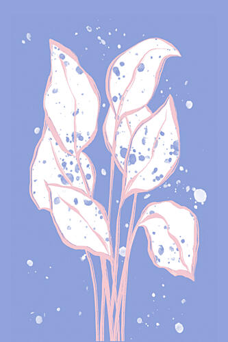 Spotted Periwinkle Leaves Art Print by Martina