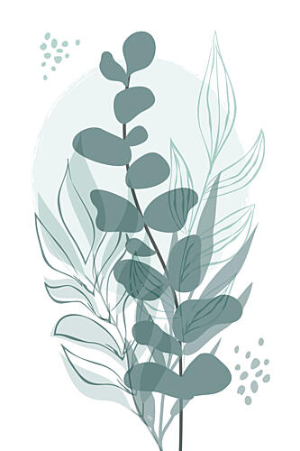 Soft Eucalyptus Botanical Art Print by Martina
