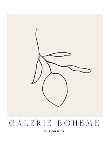 Lemon Line Elegance Art Print