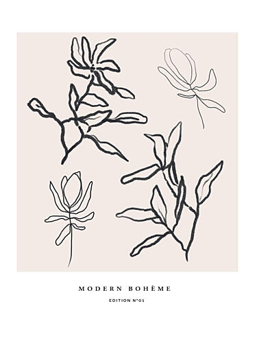 Elegant Sketch Flora Art Print