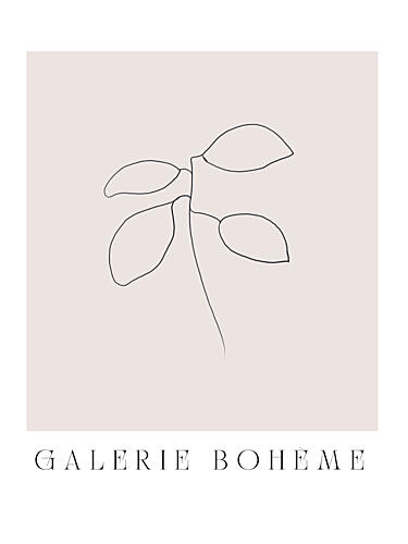 Minimal Leaf Line Art Print