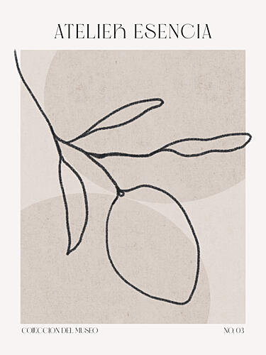 Lemon Line Elegance Art Print