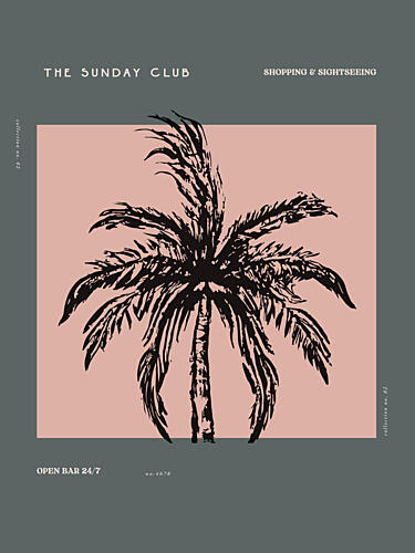 Palm Oasis Scene Art Print
