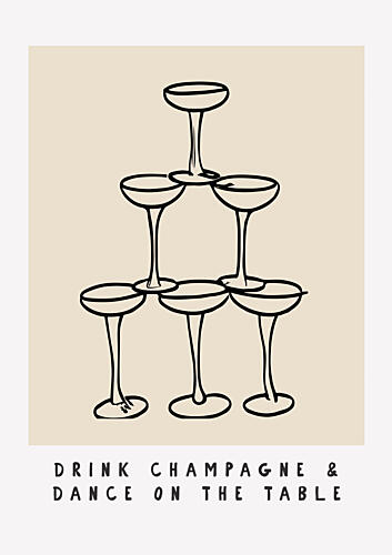 Champagne Tower Fun Cuisine Print