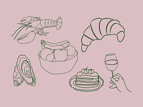 Elegant Feast Sketch Art Print