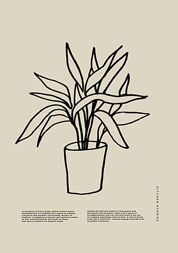 Potted Graceful Lines Art Print