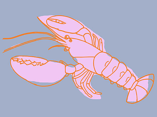 Neon Lobster Vibes Art Print