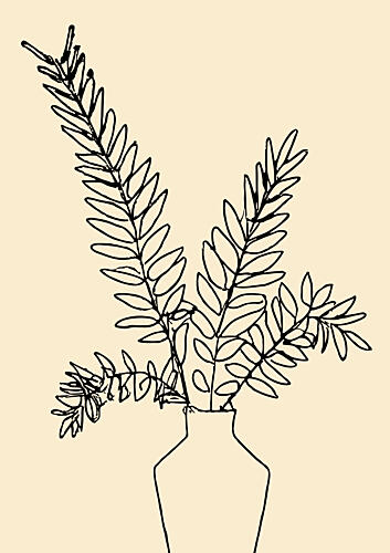 Line Leaf Harmony Art Print