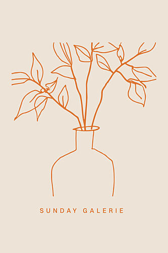 Line Vase Blooms Art Print