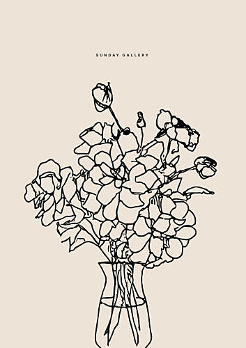 Floral Line Dance Art Print