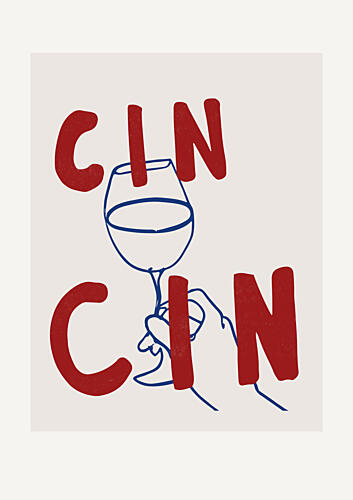 Cheers in Lines Cuisine Print