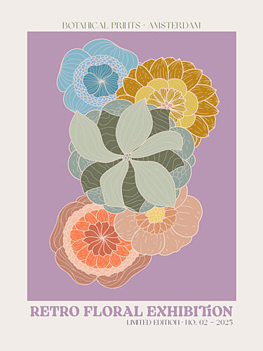 Vintage Bloom Parade Art Print