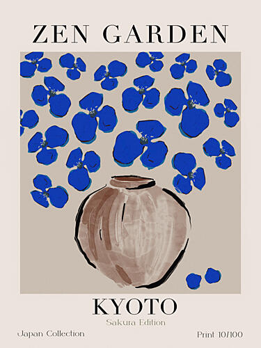 Cerulean Blossoms Art Print