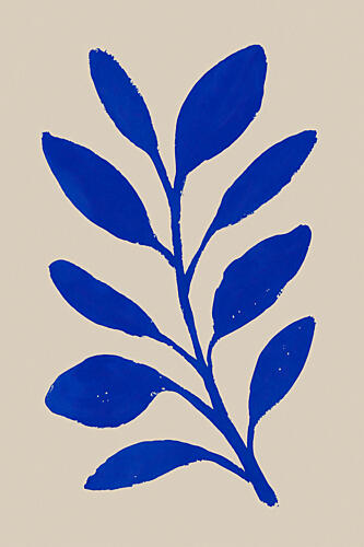 Blue Leaf Harmony Art Print